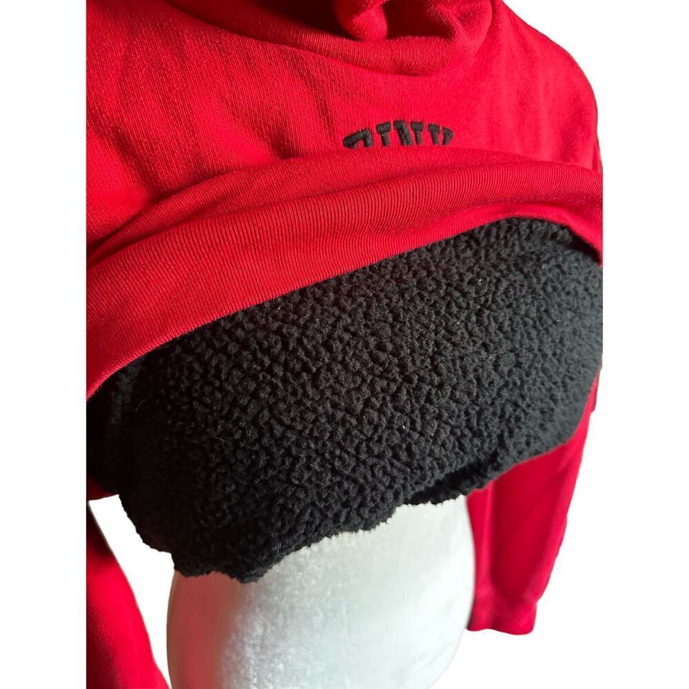 Victoria’s Secret PINK Sherpa Lined Sweatshirt, Red & Black Size Medium